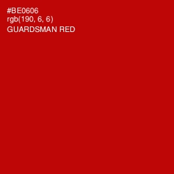 #BE0606 - Guardsman Red Color Image